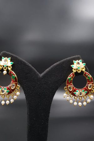 Meenakari Chandbali Fashion Earring 9908-R